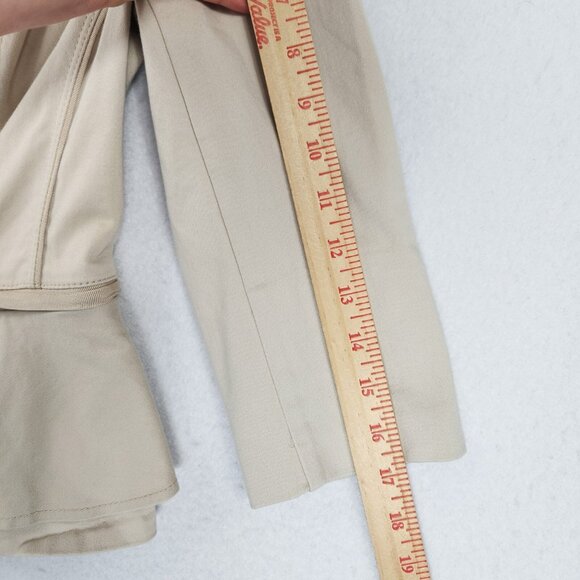 WHBM Jacket Womens 2 Cream Cropped 3/4 Sleeve Two Button Blazer Business Casual - Picture 9 of 16